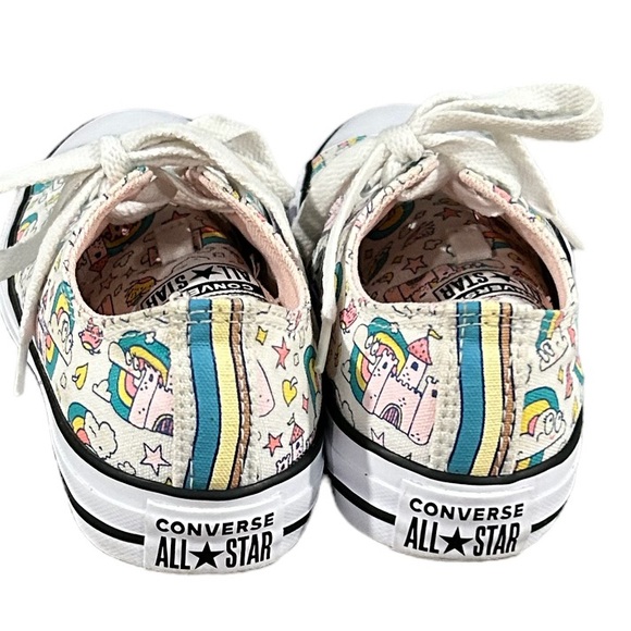 Converse Low Top All Star Chuck Taylors Lace Up Rainbows & Castles Shoes Sz 3 - Picture 5 of 6